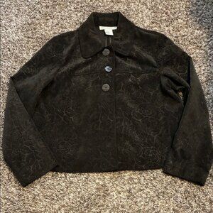 Requirements Women’s Chocolate Brown Corduroy Button Down Jacket-Size Large